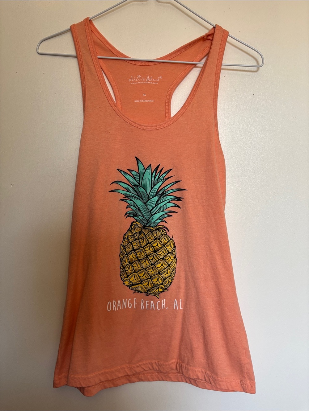 Women’s Orange Pineapple Racerback Tank Top - Beach Graphic